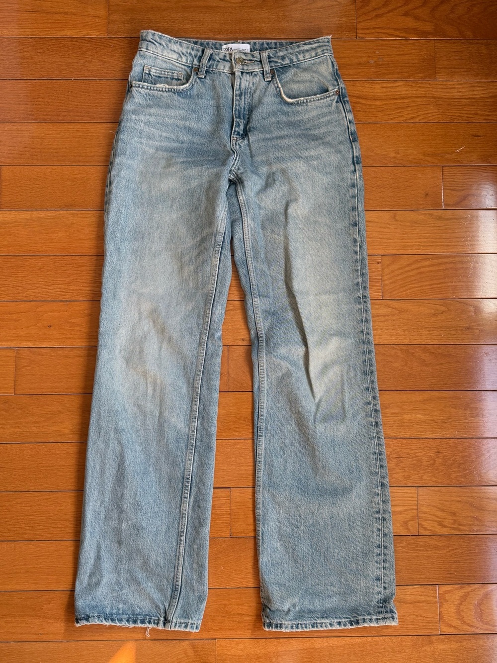 Zara Light Blue Straight Leg Jeans